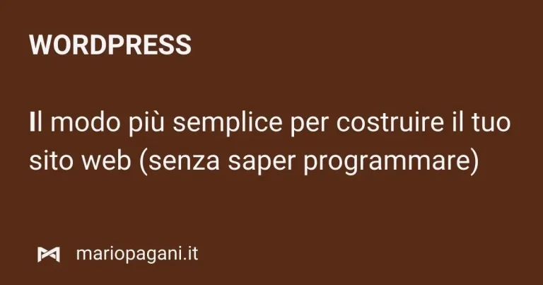 fare un sito web con wordpress