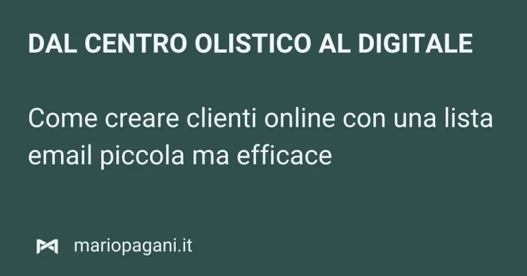 Più vendite e clienti online centro olistico