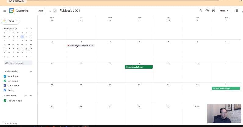 calendario delle relazioni con google