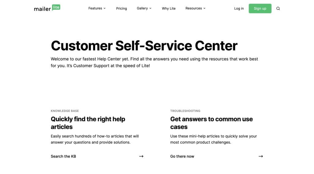 crea newsletter gratis con supporto clienti mailerlite