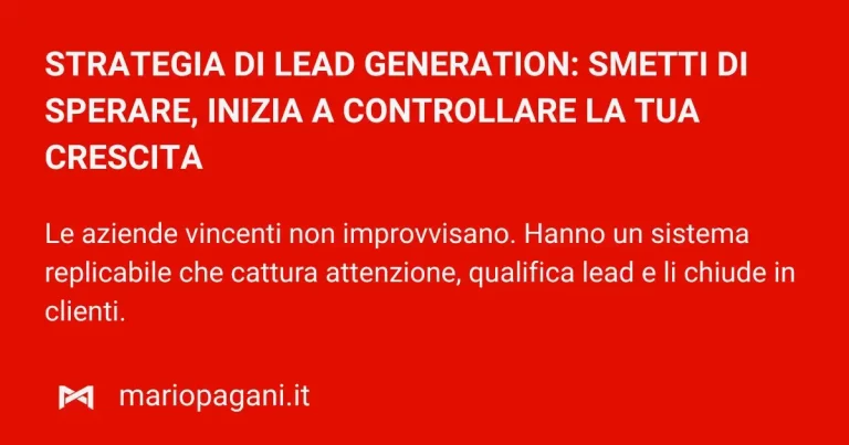 Lead generation strategy